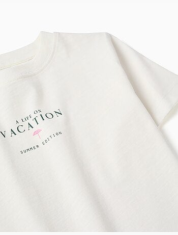 T-shirt en coton avec imprimé Vacation