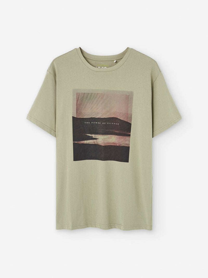T-shirt en Coton avec Imprimé Vert clair - Kiabi