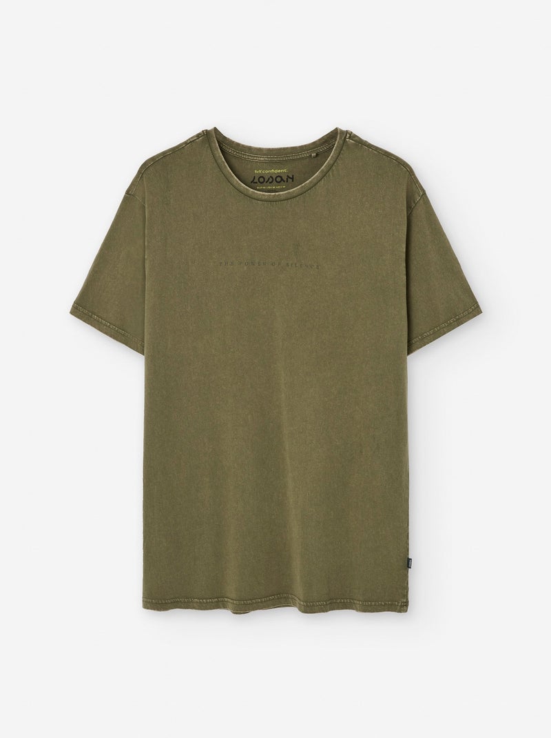 T-shirt en Coton avec Imprimé Vert - Kiabi