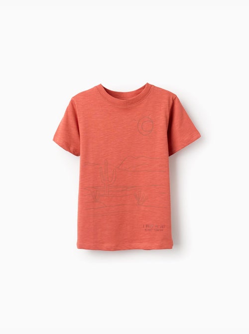 T-shirt en coton avec imprimé Work of Art - Kiabi