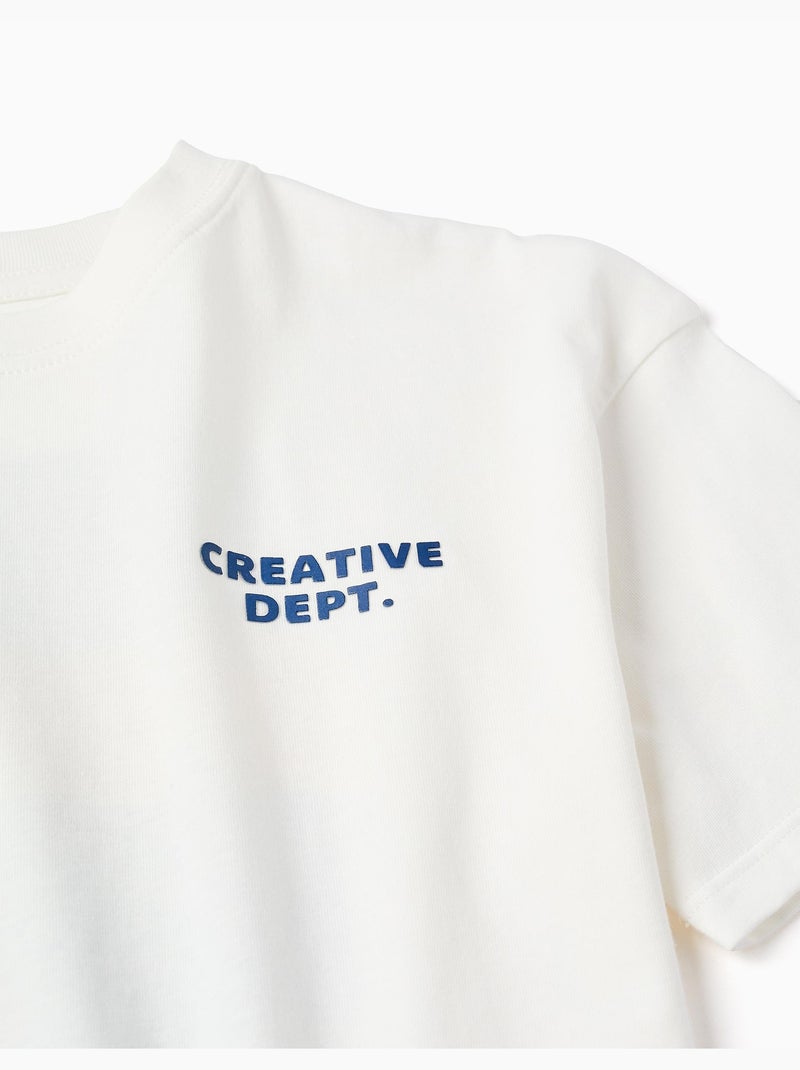T-shirt en coton avec imprimés Creativity Blanc - Kiabi