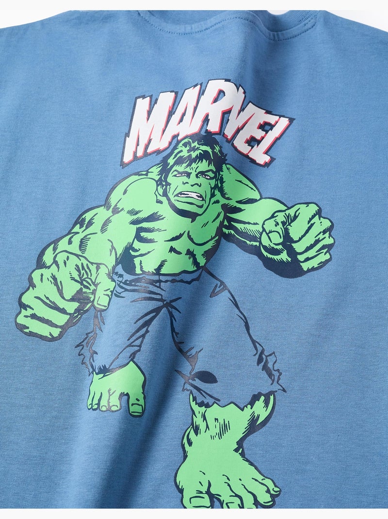 T-shirt en coton avec imprimés Hulk Bleu Bleu - Kiabi