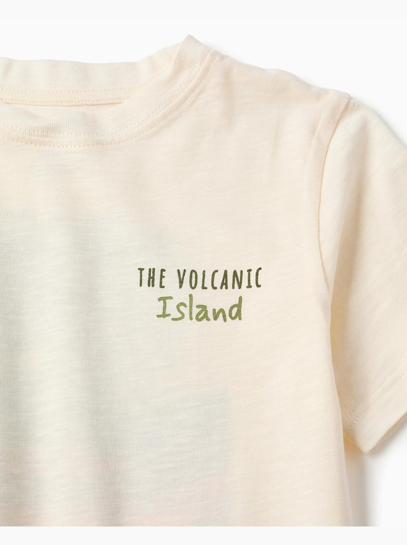 T-shirt en coton avec imprimés Lanzarote Beige clair - Kiabi