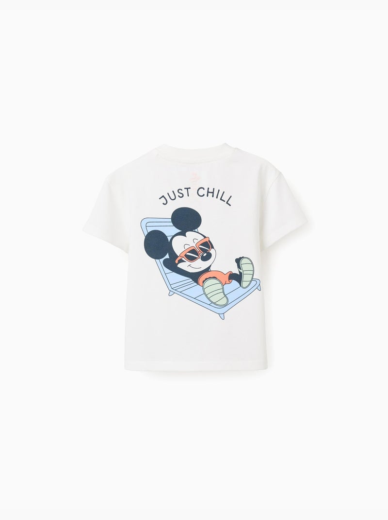 T-shirt en coton avec imprimés Mickey Blanc - Kiabi