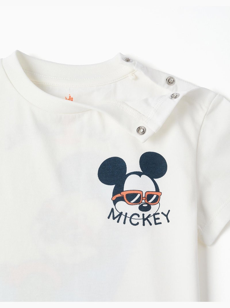 T-shirt en coton avec imprimés Mickey Blanc - Kiabi