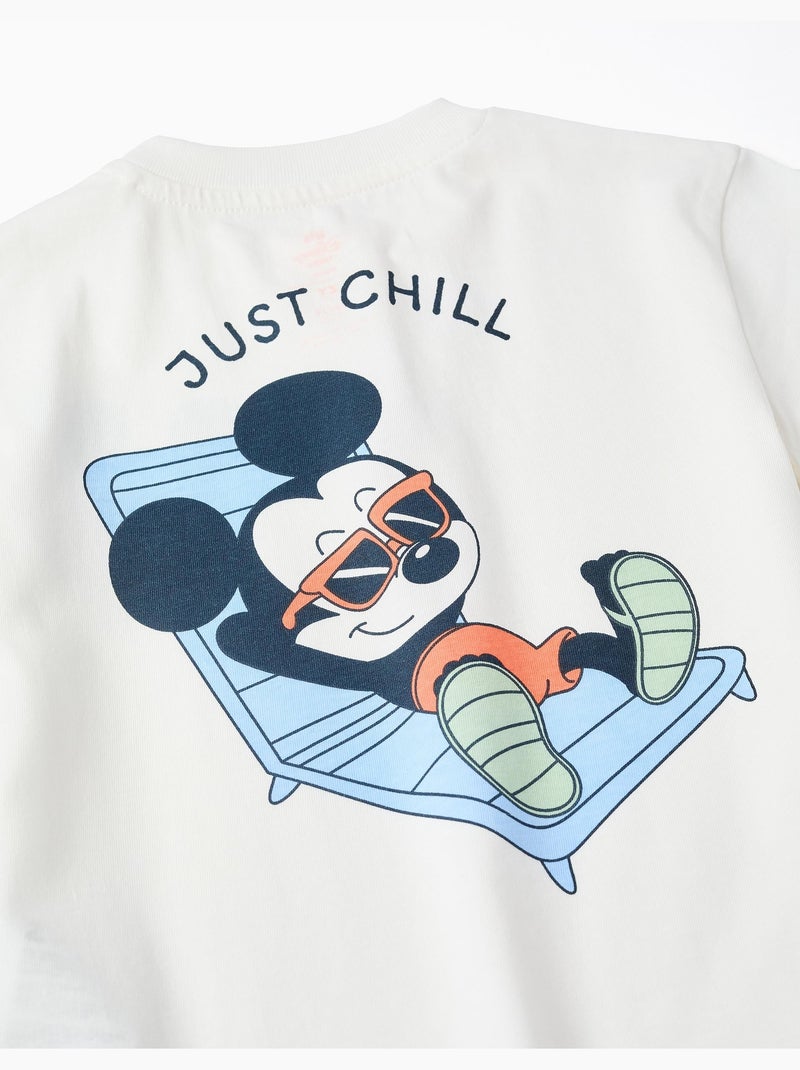 T-shirt en coton avec imprimés Mickey Blanc - Kiabi