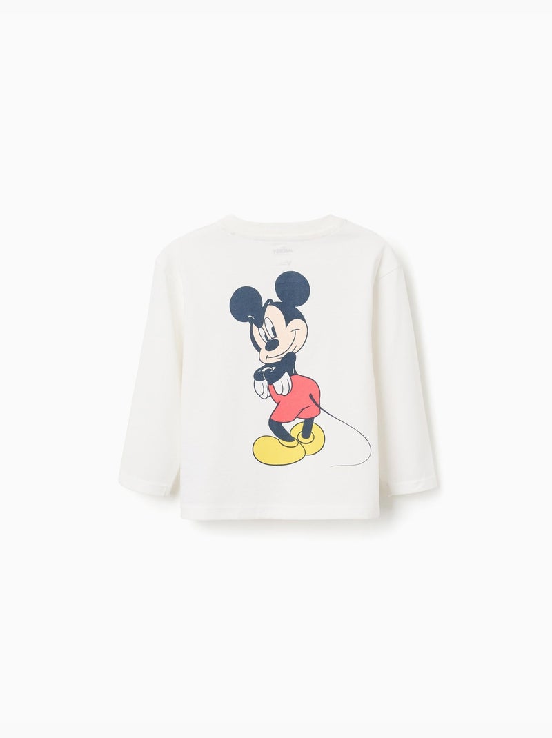 T-shirt en coton avec imprimés Mickey Blanc - Kiabi