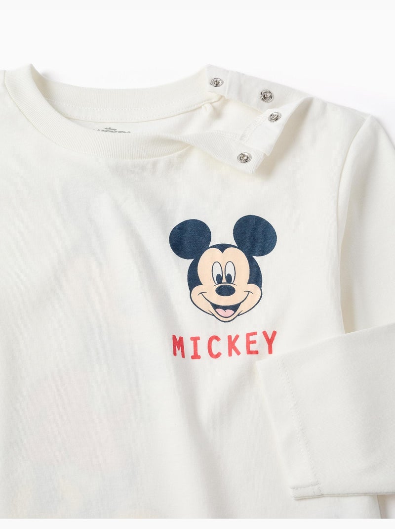 T-shirt en coton avec imprimés Mickey Blanc - Kiabi