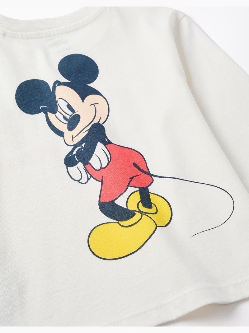 T-shirt en coton avec imprimés Mickey Blanc - Kiabi