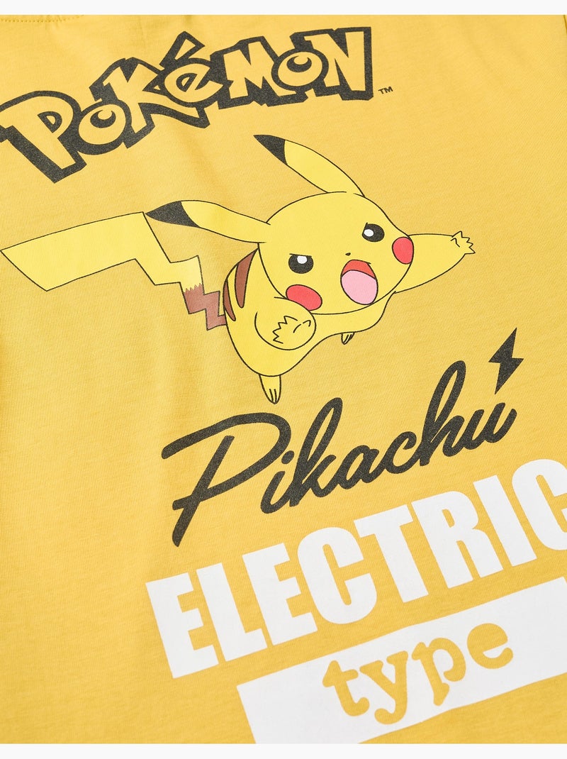 T-shirt en coton avec imprimés Pikachu Jaune foncé - Kiabi