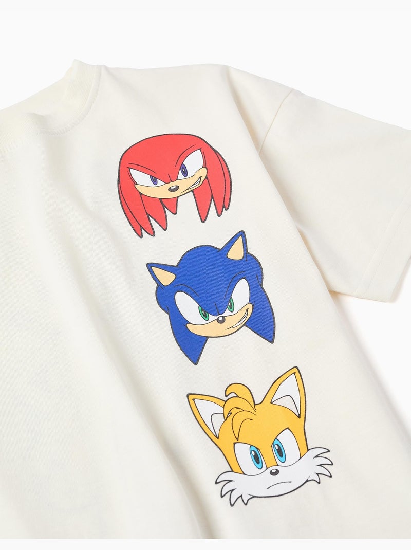 T-shirt en coton avec imprimés Sonic & Friends Blanc - Kiabi