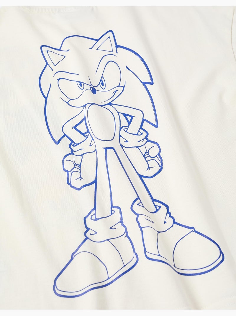 T-shirt en coton avec imprimés Sonic & Friends Blanc - Kiabi