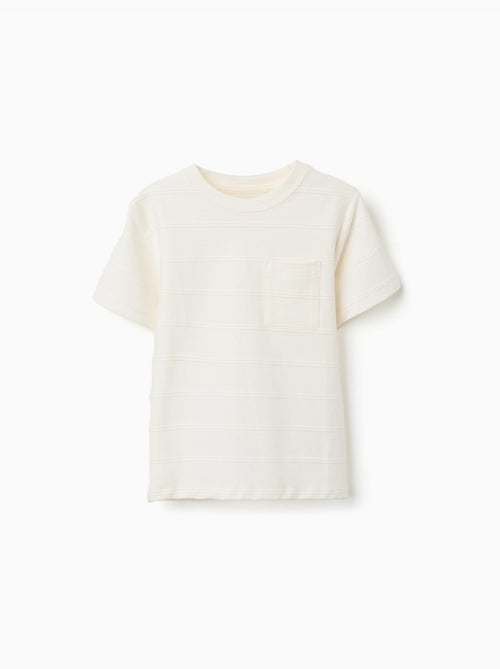 T-shirt en coton avec lignes en relief et poche - Kiabi T-shirt en coton avec lignes en relief et poche - Kiabi