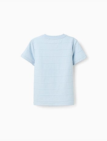 T-shirt en coton avec lignes en relief et poche