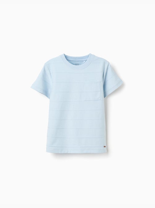T-shirt en coton avec lignes en relief et poche - Kiabi T-shirt en coton avec lignes en relief et poche - Kiabi