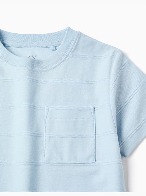 T-shirt en coton avec lignes en relief et poche - Kiabi T-shirt en coton avec lignes en relief et poche - Kiabi