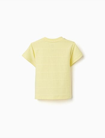 T-shirt en coton avec lignes en relief et poche