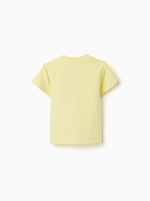 T-shirt en coton avec lignes en relief et poche - Kiabi
