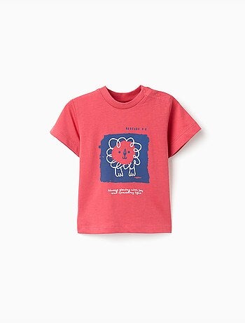 T-shirt en coton avec lion imprimé