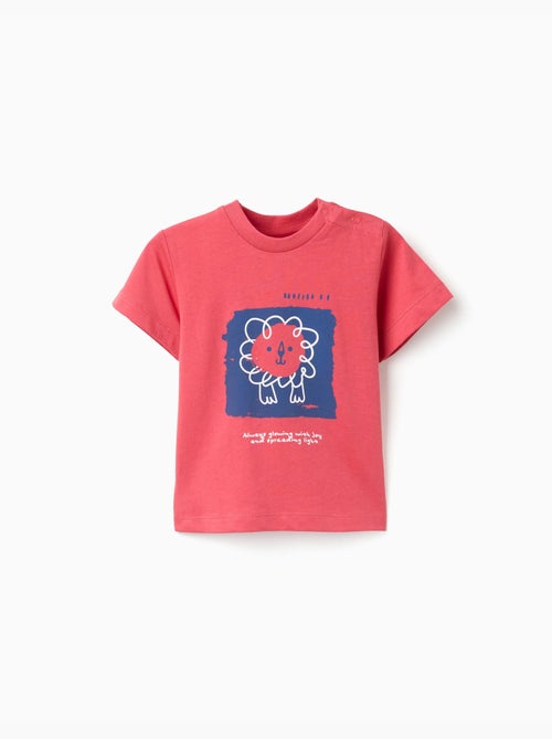 T-shirt en coton avec lion imprimé - Kiabi