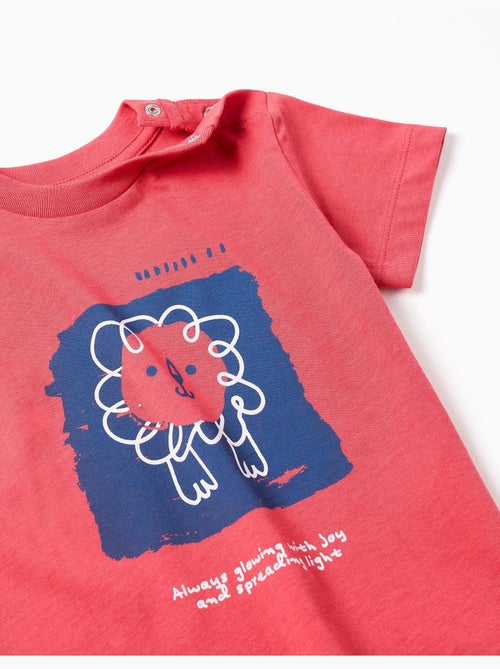 T-shirt en coton avec lion imprimé - Kiabi