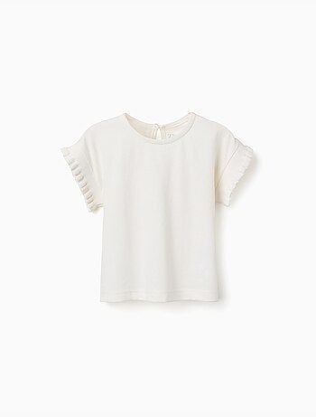 T-shirt en coton avec manches à volants