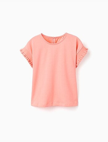 T-shirt en coton avec manches à volants