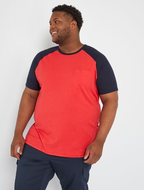 T-shirt en coton avec manches raglan - Kiabi