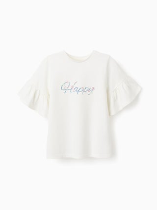 T-Shirt en Coton avec Manches Volantées