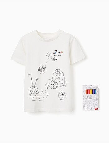 T-shirt en coton avec Monstres des Émotions à colorier