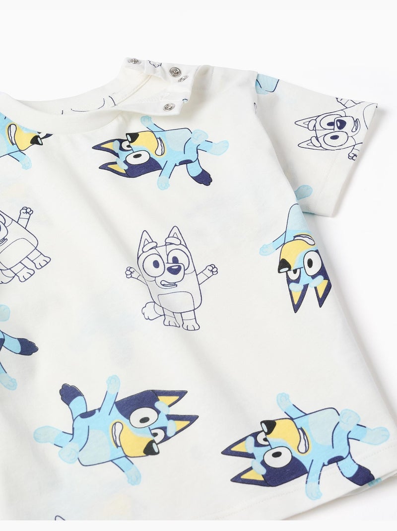 T-shirt en coton avec motif Bluey Blanc - Kiabi