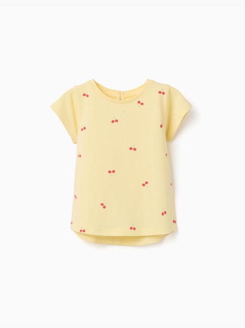 T-shirt en coton avec motif cerise - Kiabi