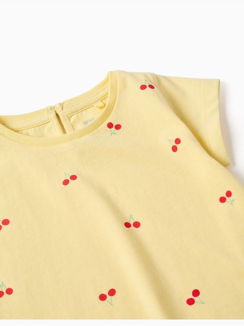 T-shirt en coton avec motif cerise - Kiabi