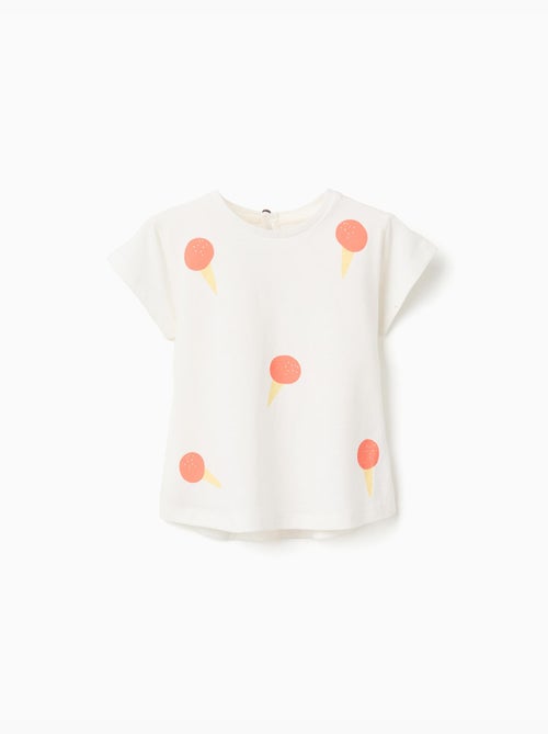 T-shirt en coton avec motif glace - Kiabi