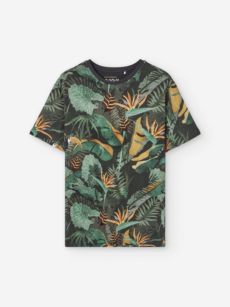 T-shirt en Coton avec Motif Gris foncé - Kiabi