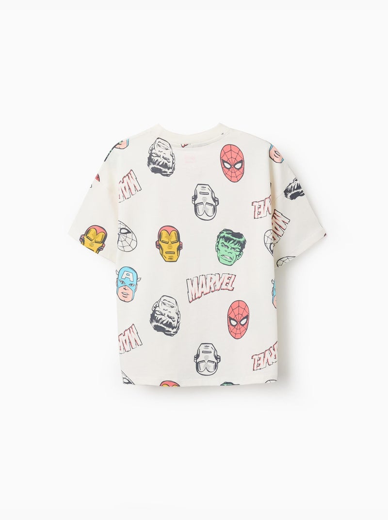 T-shirt en coton avec motif Marvel Heroes Beige clair - Kiabi