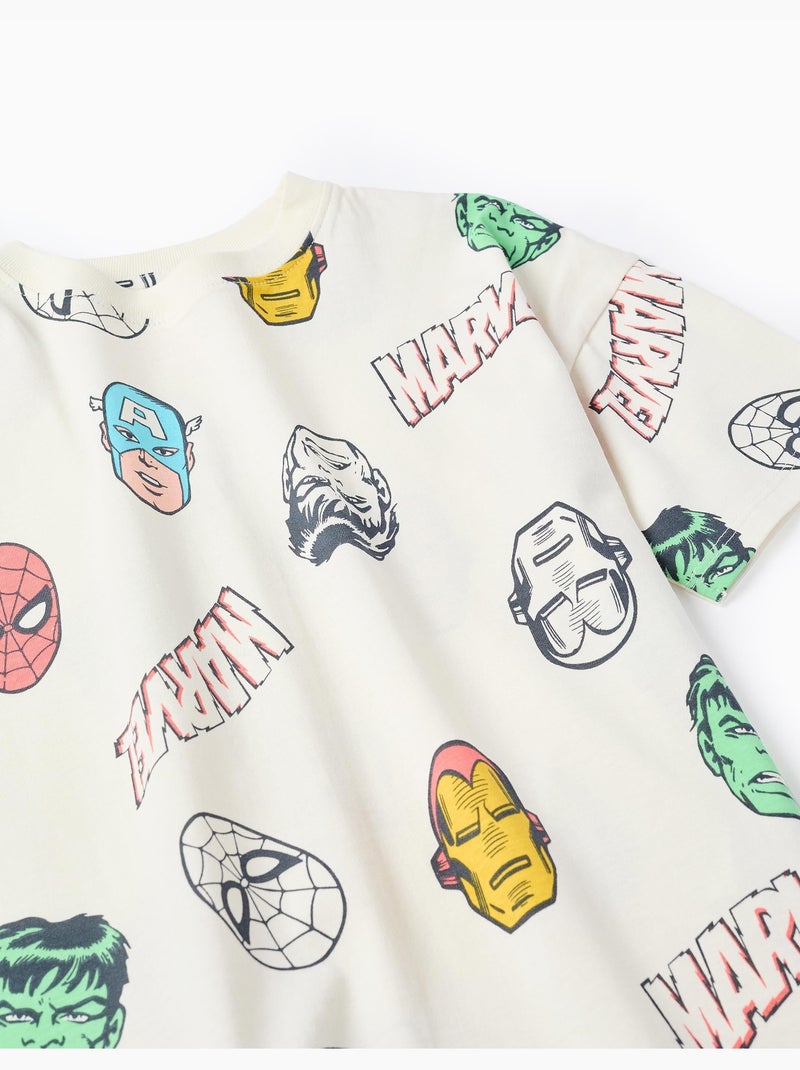 T-shirt en coton avec motif Marvel Heroes Beige clair - Kiabi