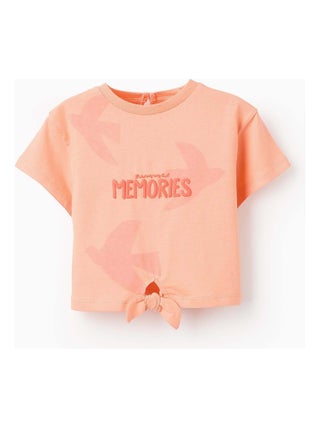 T-shirt en Coton avec Noeud