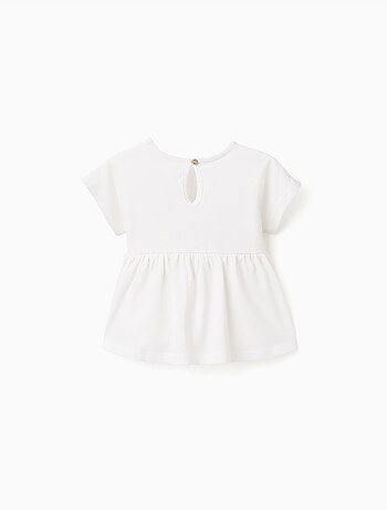 T-shirt en coton avec ourlet à volants