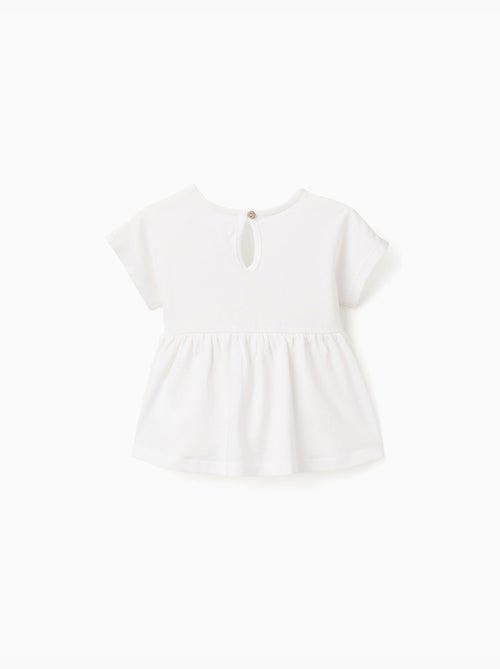 T-shirt en coton avec ourlet à volants - Kiabi