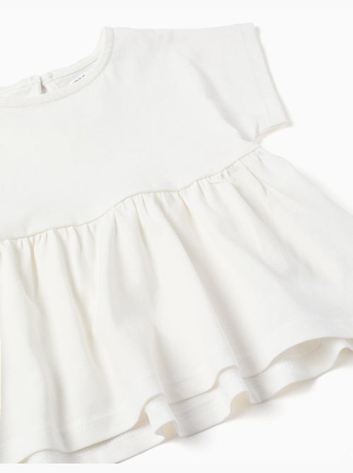 T-shirt en coton avec ourlet à volants - Kiabi