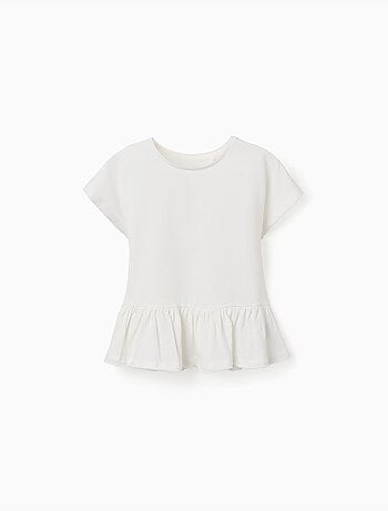 T-shirt en coton avec ourlet à volants