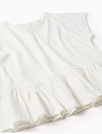 T-shirt en coton avec ourlet à volants