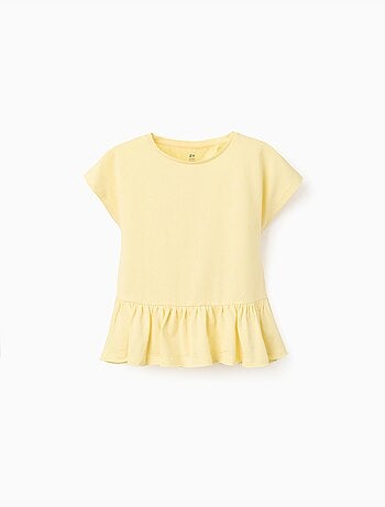 T-shirt en coton avec ourlet à volants