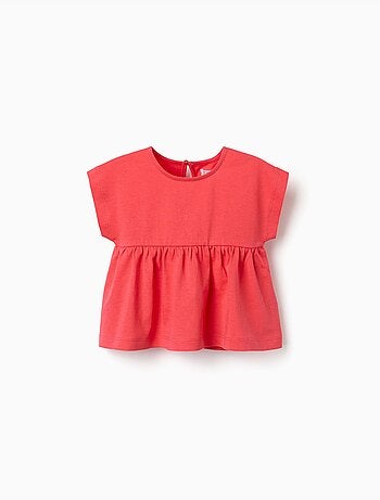 T-shirt en coton avec ourlet à volants