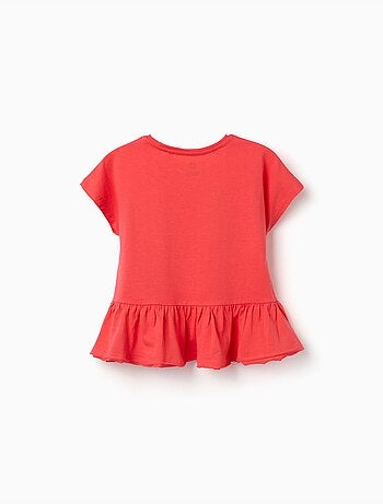 T-shirt en coton avec ourlet à volants