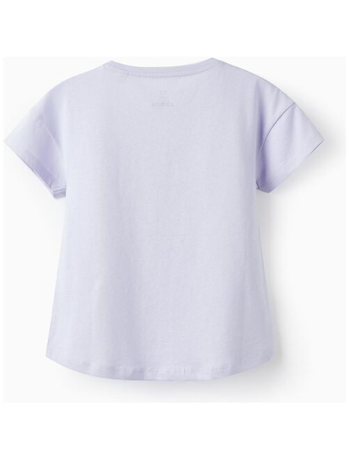 T-shirt en coton avec paillettes pour fille 'Smile Everyday' manches courtes THE WAVE TRIBE - Kiabi