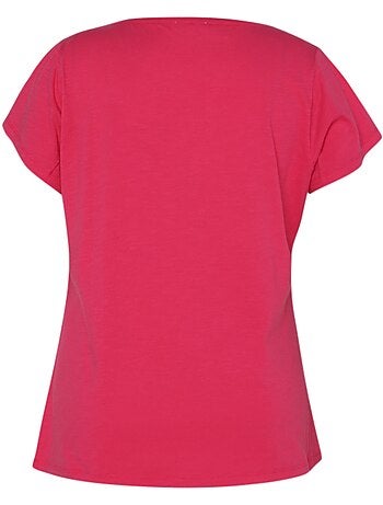 T-shirt en coton avec palmier en sequins PAPRIKA