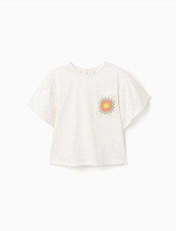 T-shirt en coton avec poche au crochet