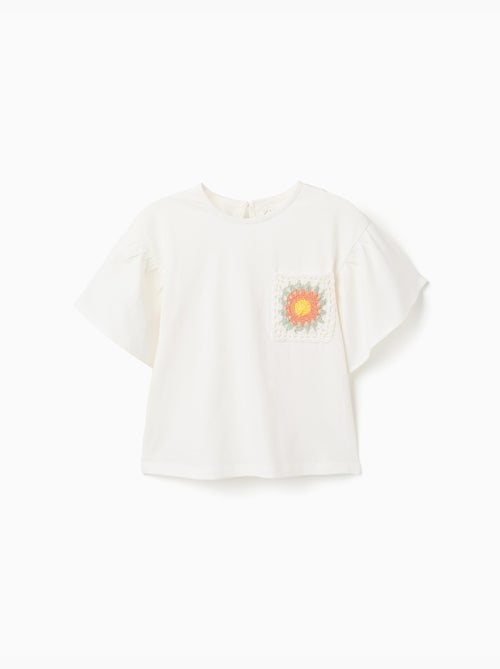 T-shirt en coton avec poche au crochet - Kiabi